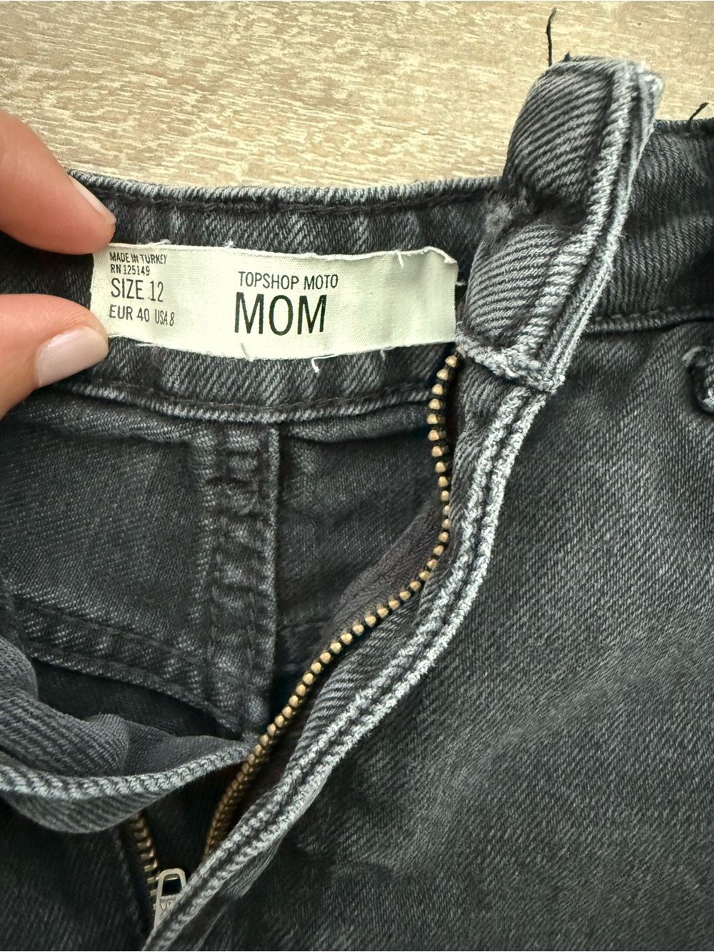 Topshop moto black denim mom fit shorts - Picture 4 of 4